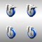 Service Caster 4 Inch 316SS Blue Polyurethane Swivel Bolt Hole Caster Set with 2 Lock Brake SCC-SS316BHTTL20S414-PPUB-BLUE-2-S-2 - alternate 1
